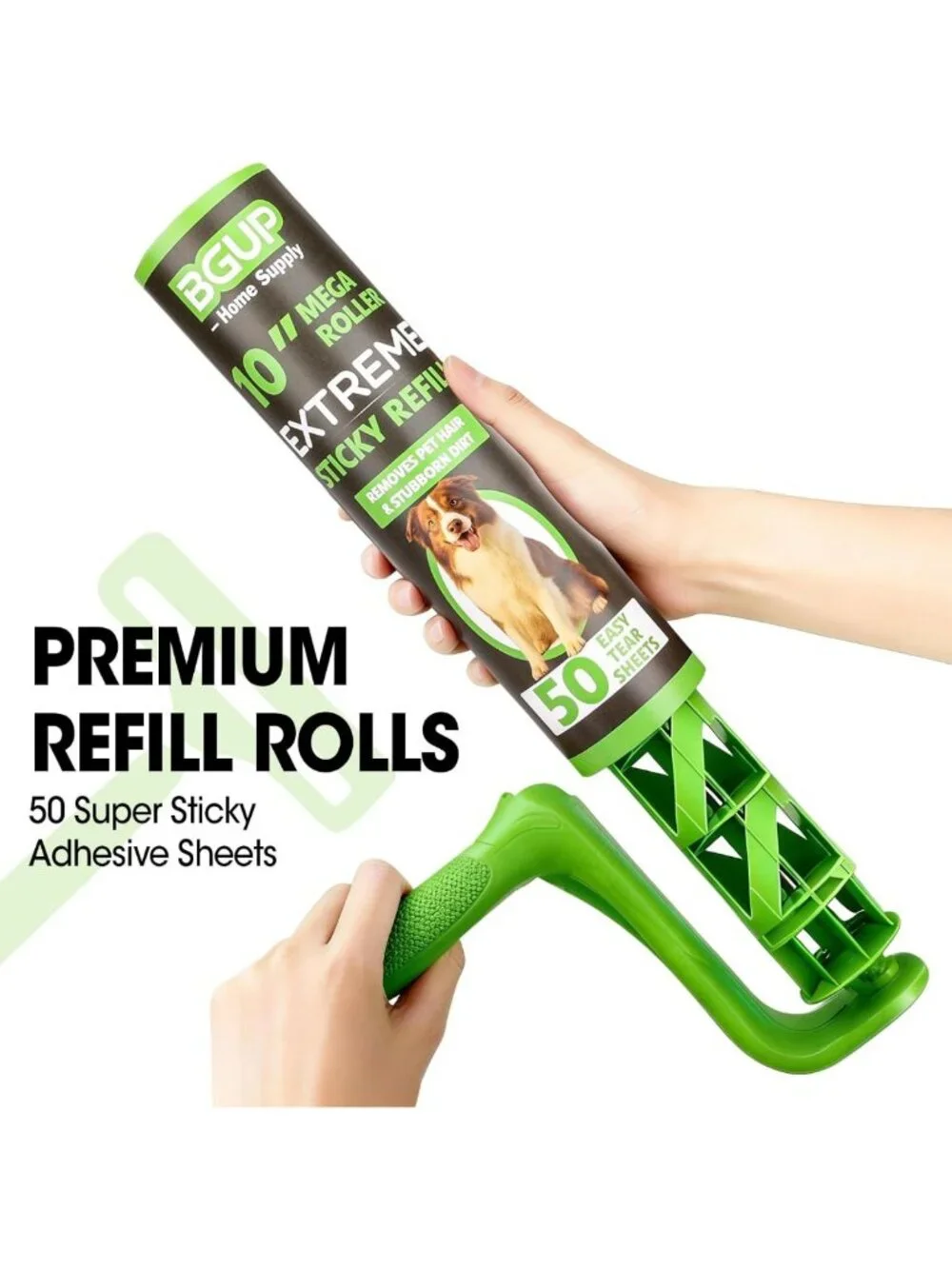 Extra Sticky Lint Roller Refills - 10 Inch, 300 Sheets, 6 Rolls for Pet Hair